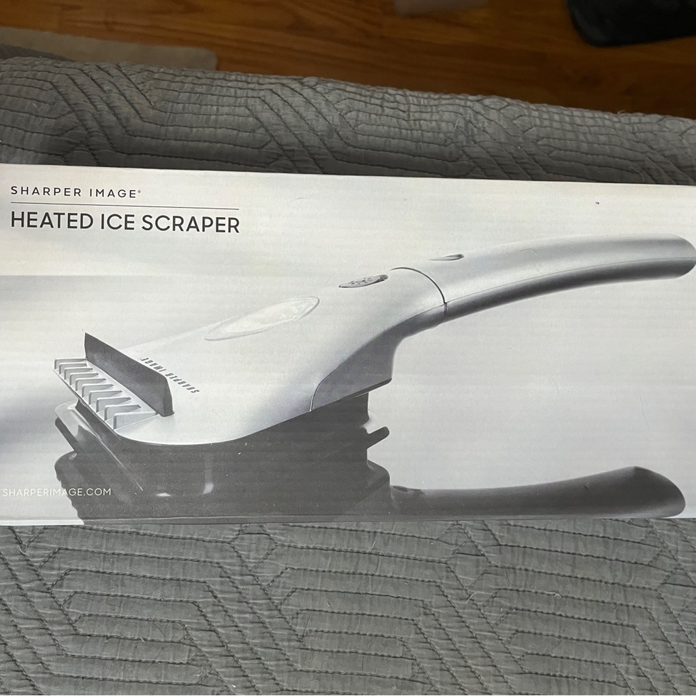 Sharper Image Heated Ice Scraper - Silver, New in the Box